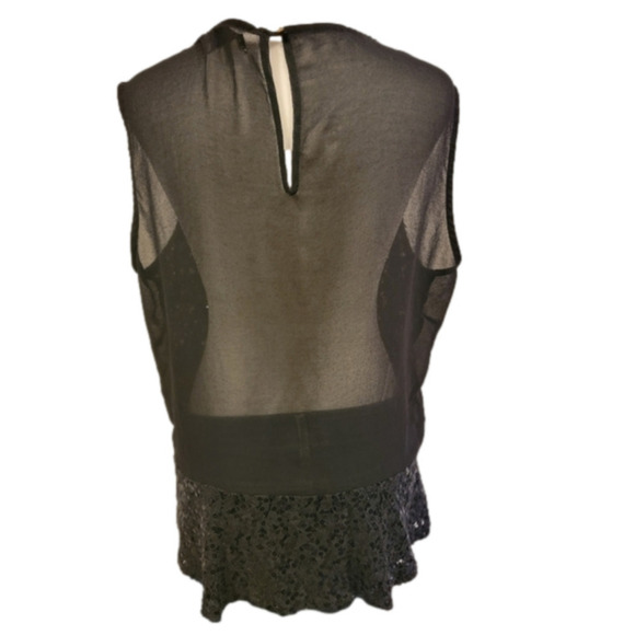 Romy Sleeveless Sequin Front Peplum Blouse Size L - Picture 3 of 5